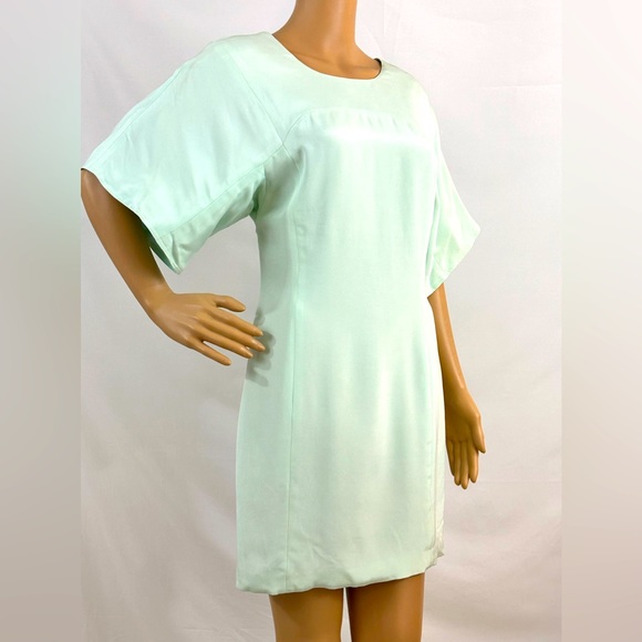 REBECCA MINKOFF Women's Celadon Luis Silk Sheath Mini Dress Size 6 - Picture 3 of 9